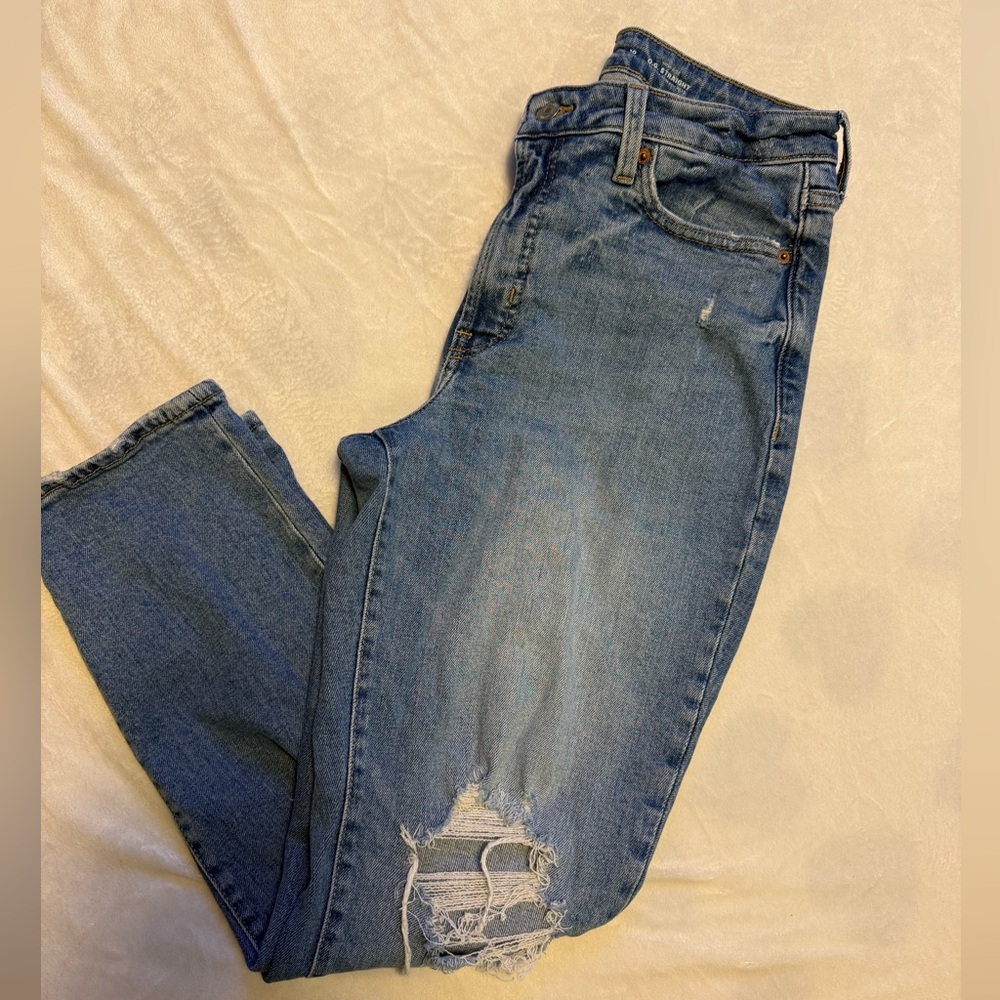 Old Navy Blue Distressed Boyfriend Jeans